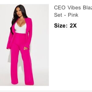 Fashion Nova Pink Tailored Trousers